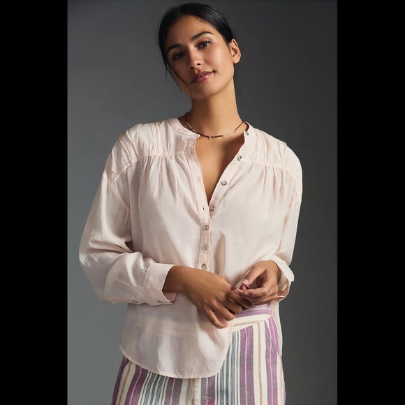 Anthropologie Pilcro Henley Blouse - Picture 1 of 16